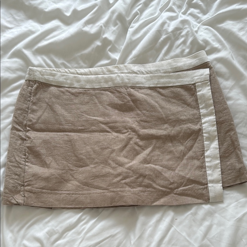 Tan and Cream Mini Skirt